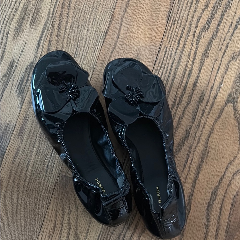 Tory Burch Black Patent Leather Ballet Flats